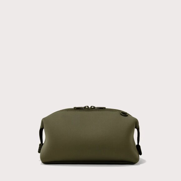 Dagne Dover Hunter Neoprene Toiletry Bag in Dark Moss, Large - Picture 5 of 10